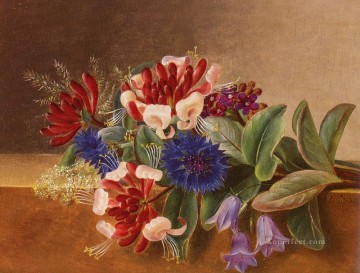 A Still Life With Honeysuckle flower Johan Laurentz Jensen flower Oil Paintings